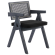 Thalia | Chaise de bistrot | Noir | Velours | Rotin noir