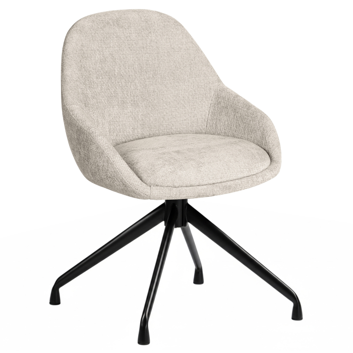 Tia | Hotelstoel | Beige | Stof/Textiel | Draaivoet