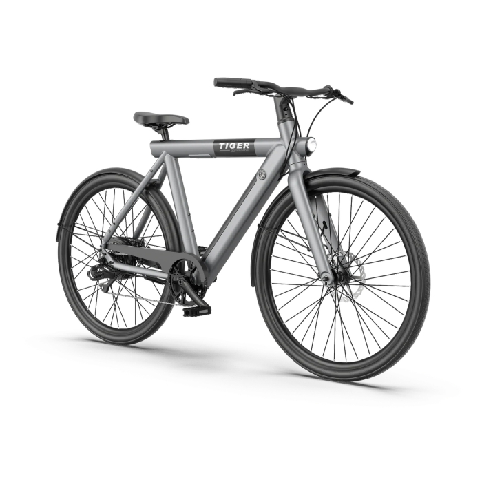 TIGER | El-sykkel | 28" tommer | 9,6Ah 346 Wh | Elsykkel menn | Grå