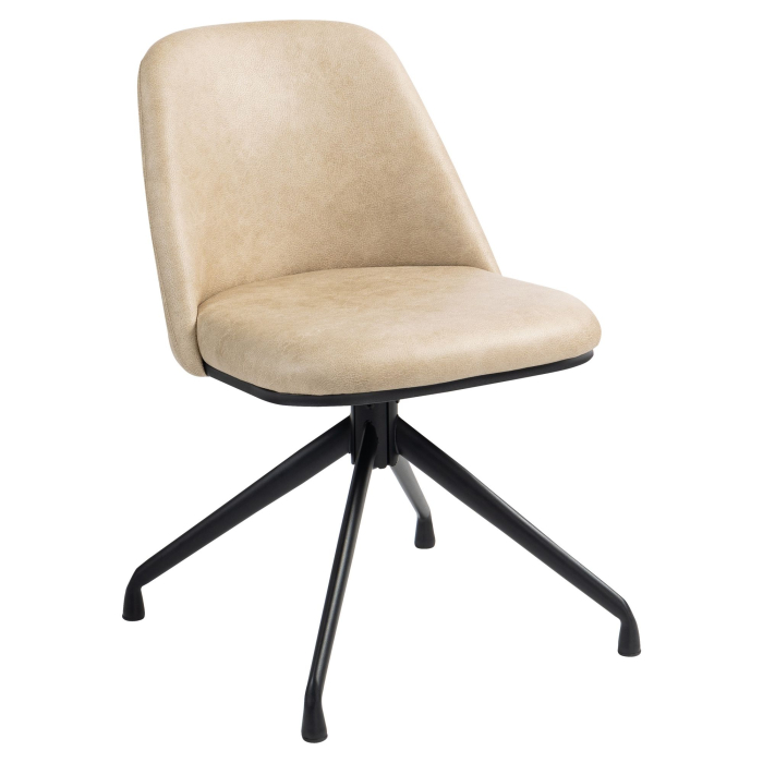 TINA | Hotel Chair | Leather | Beige | Swivel Function