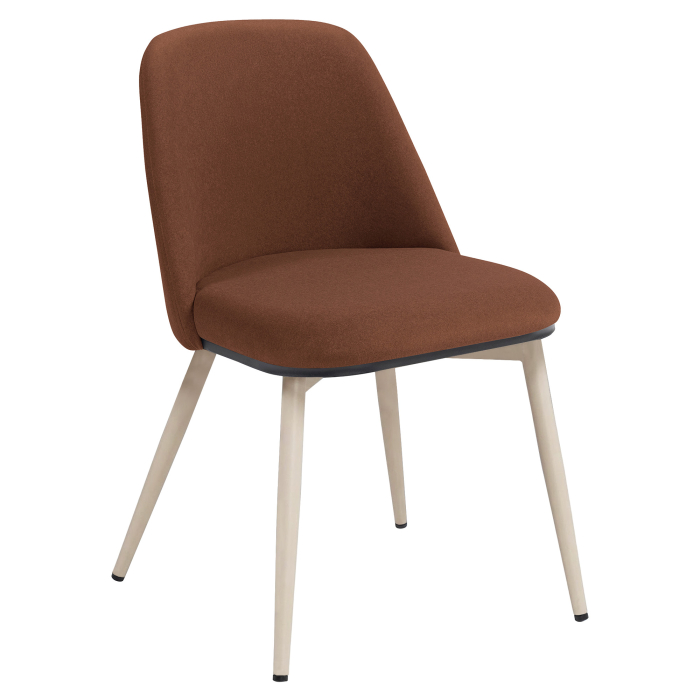TINA | Hotelstol | Fløjl | Rød bronze | Stel: Hvid