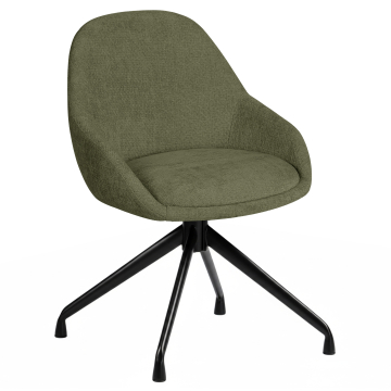 Chaise d'hôtel Tia | Verte | Tissu | Piètement pivotant