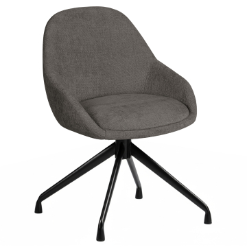 Tia | Hotellstol | Grå | Stoff/Tekstil | Svingbar base