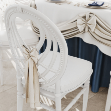 TIFFANY PREMIUM | Chaise de mariage + coussin d'assise | Blanc | Plastique | Empilable