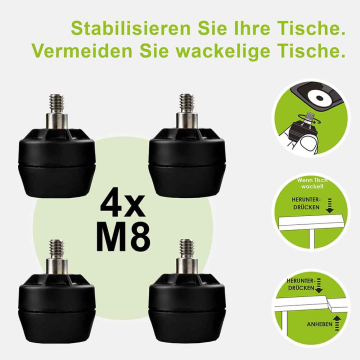 FLAT EQUALIZER |Pöydän rungon vakauttaminen | 4xkpl | Poistaa pöydän heilahtelun