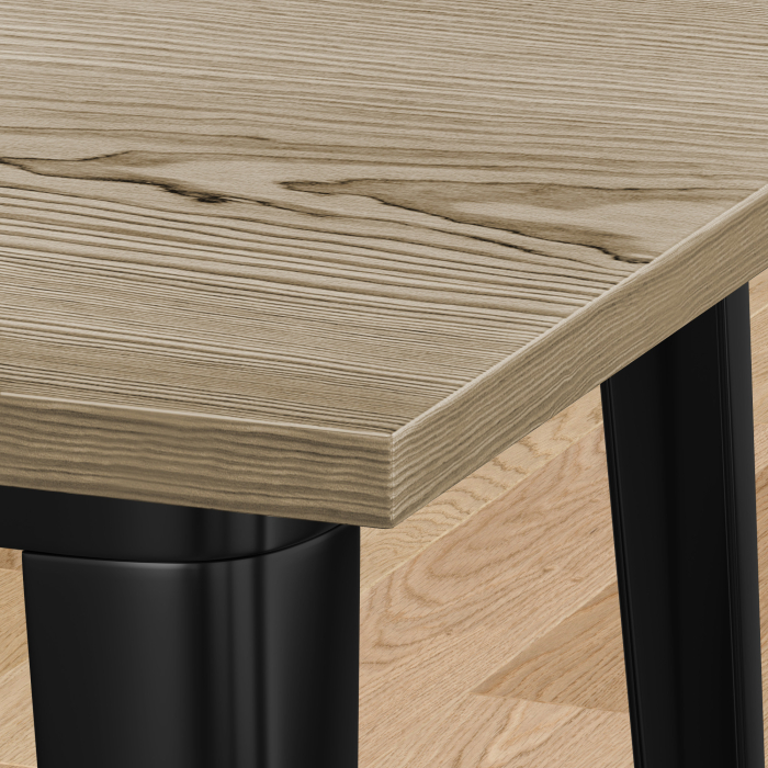 CALIFORNIA | Mesa alta estilo Tolix | B:T:H 60 x 60 x 106 cm | Roble y negro | Cuadrada