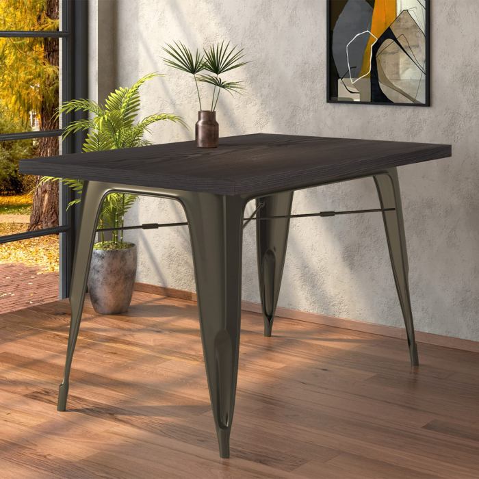 CALIFORNIA | 31256 | B:D:H 120 x 60 x 78 cm | Wengé & roest | Rechthoekig CALIFORNIA | 31256 | B:D:H 120 x 60 x 78 cm | Wengé & roest | Rechthoekig