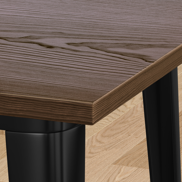 CALIFORNIA | Mesa estilo Tolix | B:T:H 60 x 60 x 78 cm | Wengué y negro | Cuadrada CALIFORNIA | Mesa estilo Tolix | B:T:H 60 x 60 x 78 cm | Wengué y negro | Cuadrada