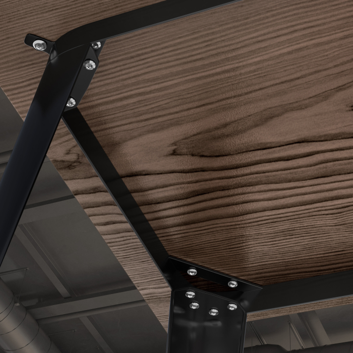 CALIFORNIA | Mesa estilo Tolix | B:T:H 60 x 60 x 78 cm | Wengué y negro | Cuadrada CALIFORNIA | Mesa estilo Tolix | B:T:H 60 x 60 x 78 cm | Wengué y negro | Cuadrada