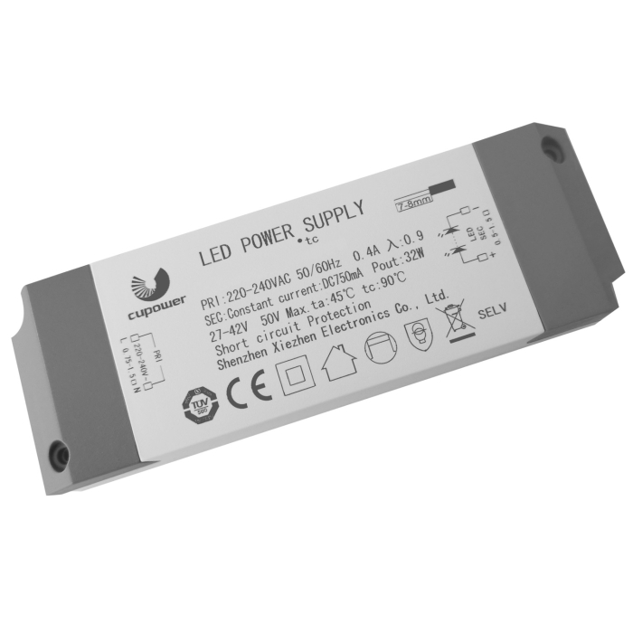 Belysning transformator | for 30W spots | Ø65mm | krom | 24°