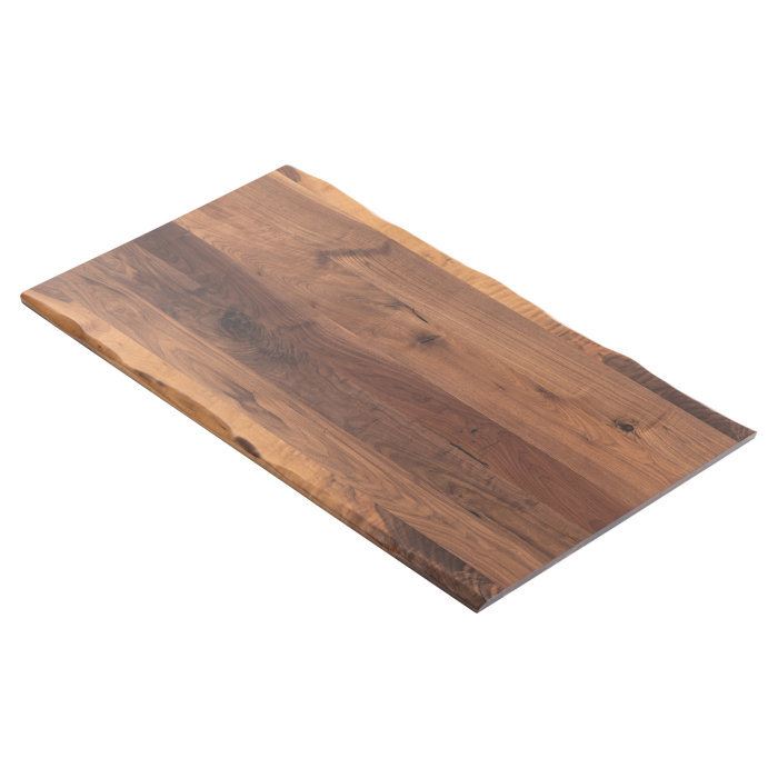 USA VALNØD | Bordplade i massivt træ | 120 x 70 x 2,5 cm | Valnød | Rektangulær | Rigtig kant