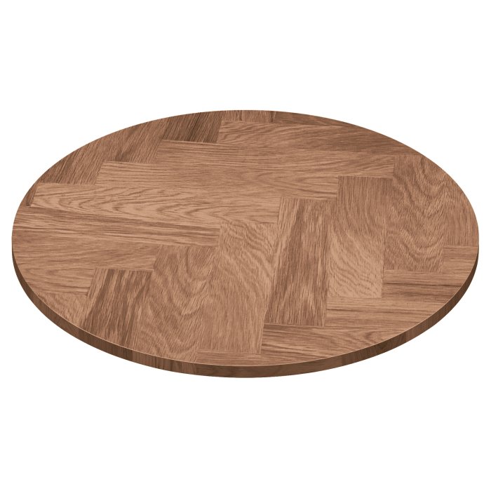 USA WALNUT | Gastro Massiv Tischplatte | Ø 60 x 2,5 cm | Walnuß | Rund | Fischgrät