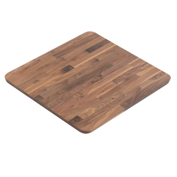 USA WALNUT | Gastro Massiv Tischplatte | 70 x 70 x 2,5 cm | Walnuß | Quadratisch | Fingerjoint