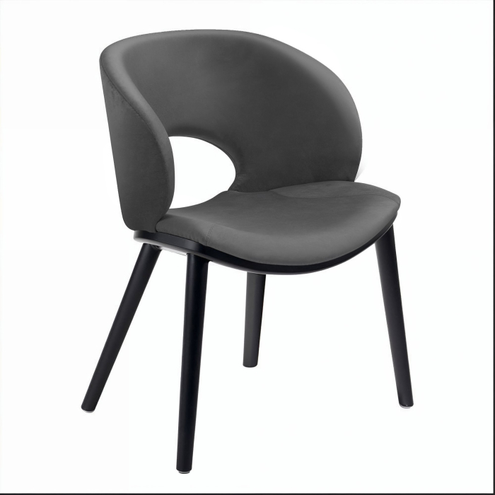 Valentina | Hotel Stuhl | Samt | Grau