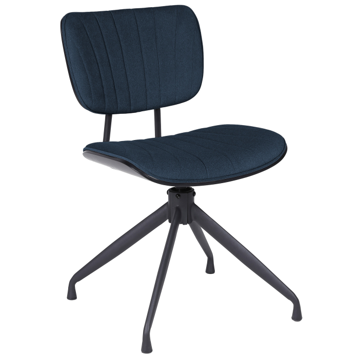 Valerie | Silla de bistró | Azul | Terciopelo | Base giratoria
