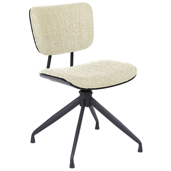 Valerie | Bistro Stuhl | Beige | Teddystoff | Drehfuß