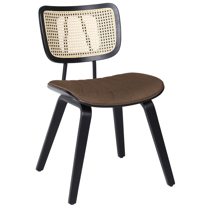 Valerie | Bistro Chair | Brown | Velvet | Rattan Oak