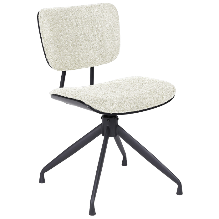 Valerie | Bistro Chair | Cream | Teddy Fabric | Swivel Base