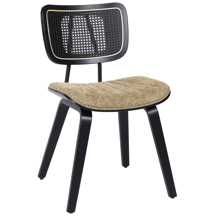 Valerie | Bistro Stol | Taupe | Stof/Textil | Rattan Sort