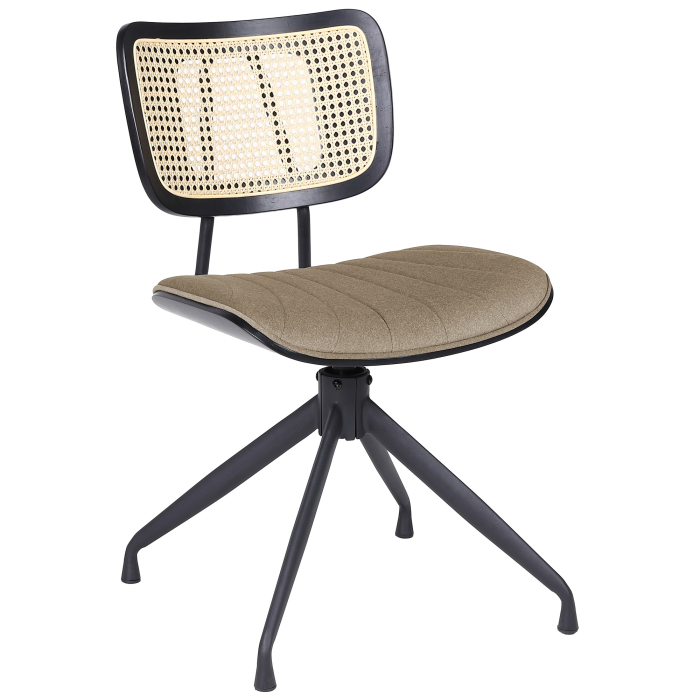 Valerie | Sedia da bistrot | Talpa | Velluto | Rattan Rovere | Base girevole