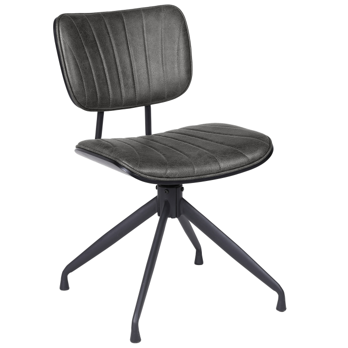 Valerie | Bistrostoel | Zwart | Leer | Draaivoet