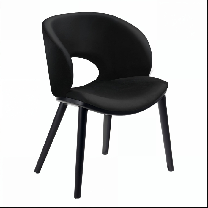 Valentina | Chaise d'hôtel | Velours | Noir