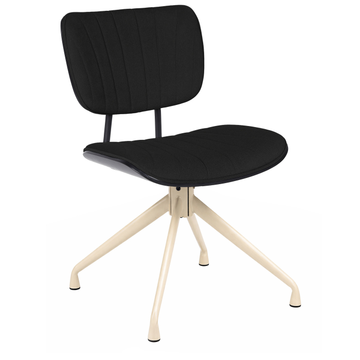 Valerie | Bistro Stuhl | Braun | Samt | Drehfuß Weiß