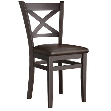 VALENTINO | Cross Back Chair | Dark brown | Leather