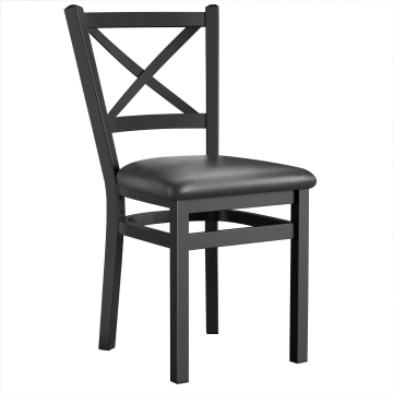 VALENTINO STEEL | Crossback stol | Sort | Læder
