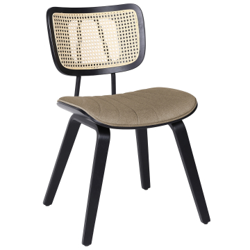 Valerie | Bistro Stol | Taupe | Velour | Rattan Ege