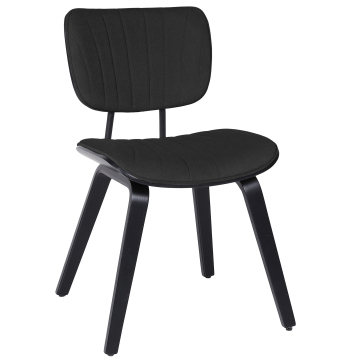 Valerie  | Bistro Stuhl | Schwarz | Samt | Gestell Schwarz