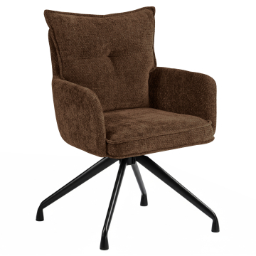 Veronika | Hotel Stuhl | Dunkel Braun | Stoff/Textil | Drehfuß