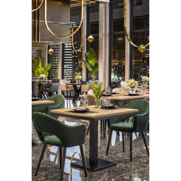 VERSAILLES STÅL | Gastro Massiv Bordplate | B:T 60 x 60 cm | Eik | Firkantet