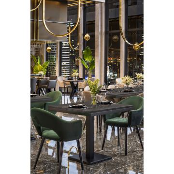 VERSAILLES STEEL | Gastro Massiv Bordplate | B:T 60 x 60 cm | Wenge Svart | Firkantet