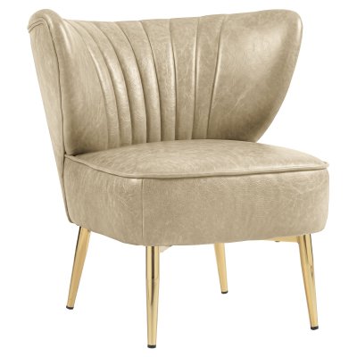 VICTORIA | Bistro Lounge Sessel | Leder | Beige