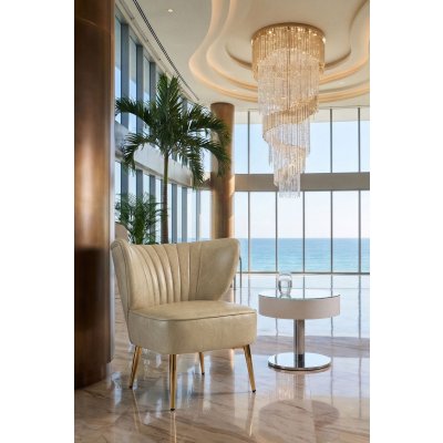 VICTORIA | Bistro Lounge Sessel | Leder | Beige