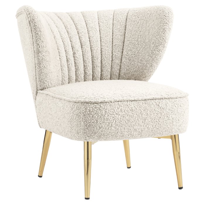 VICTORIA | Bistro Lounge-stol | Teddystoff | Creme