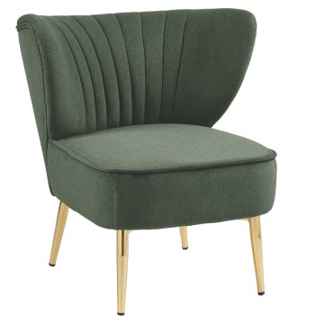 VICTORIA | Bistro Lounge Fauteuil | Samt | Groen