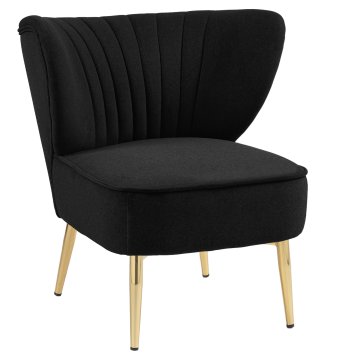 VICTORIA | Bistro Lounge Fauteuil | Fluweel | Zwart