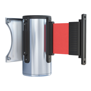 VINCENT | Wall Mounting Retractable Belt Barrier | 2m | Chrome - Red