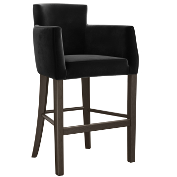 VIOLA | Gastro Barhocker | Samt | Holz | Schwarz