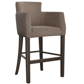 VIOLA | Sgabello da bar Gastro | Velluto | Legno | Taupe