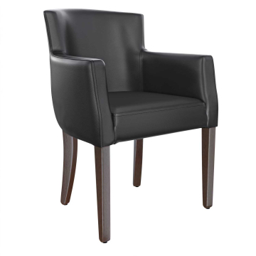 VIOLA | Silla de cuero para restaurante | Negro | Cuero