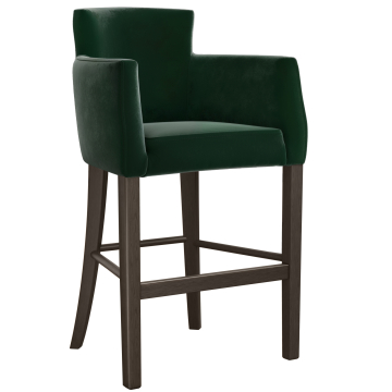 VIOLA | Tabouret de bar gastronomique | Velours | Bois | Vert