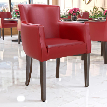 VIOLA | Upholstered Dining Chair | Red | Leather