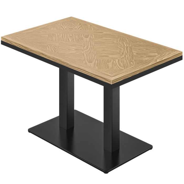 VMST | Bistro Tisch | 130 x 80 cm | H 76 cm | Eiche | Gestell: Schwarz