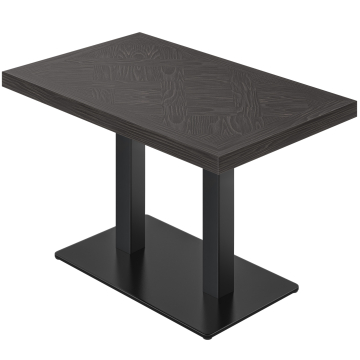 VM | Tavolo Bistro | 130 x 80 cm | H 76 cm | Wenge | Struttura: Nero