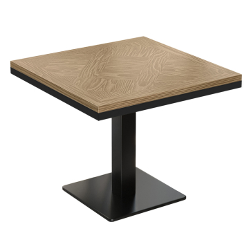 VMST | Bistro Tisch | 80 x 80 cm | H 76 cm | Eiche | Gestell: Schwarz