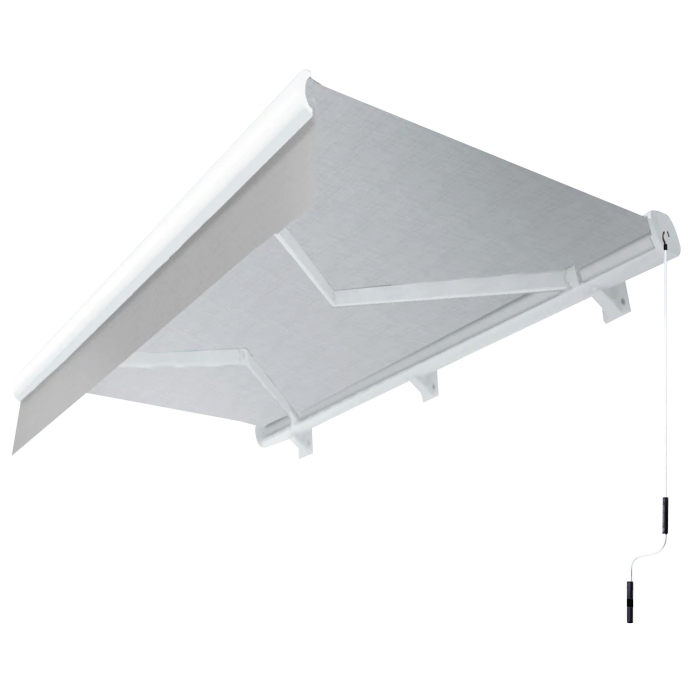 SANTA.FE | Full cassette awning | Crank Handle | W:D 4.0 x 3.0 m | Grey | Inclination angle 5° to 90