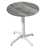 WAP | Bistro Außen Stehtisch | Ø:H 60 x 109 cm | Rustikal Kiefer / Weiß | Rund | Klappbar